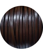 Cuir plat lisse de 5mm chocolat noir vendu au mètre
