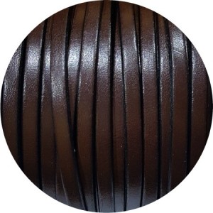 Cuir plat lisse de 5mm chocolat noir vendu au mètre