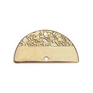 Intercalaire demi lune de 27mm avec motif floral en métal couleur or