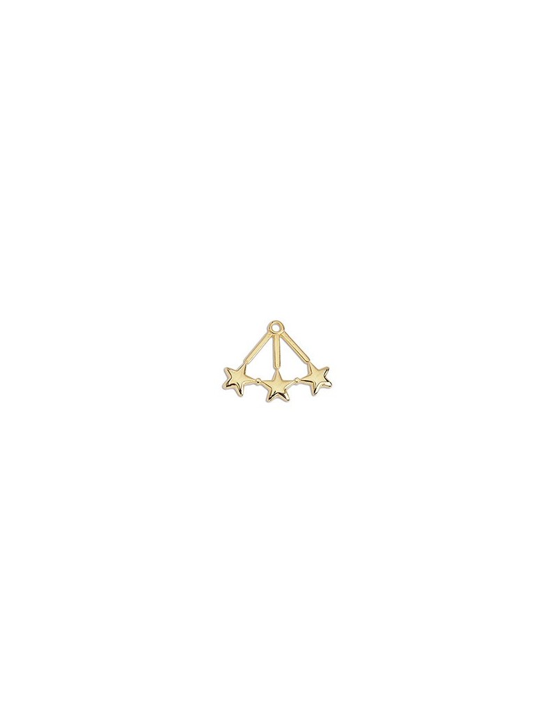 Pampille triangle de 22mm avec 3 étoiles en métal couleur or