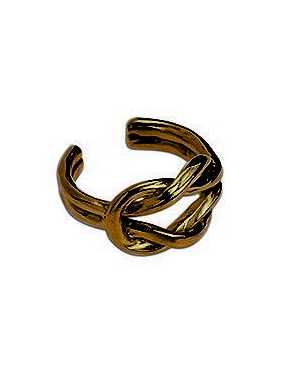 Bague formée par un noeud en corde en métal couleur bronze