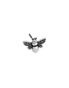 Boucle d'oreille abeille en placage argent avec fixation en métal