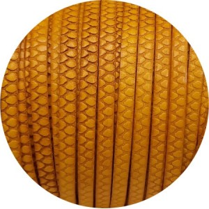 Cuir plat de 5mm fantaisie avec relief nid d'abeille jaune chaud en vente au cm
