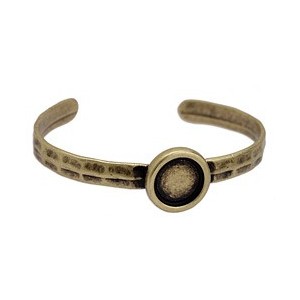 Bracelet type jonc ouvert de 59mm avec plateau de 16mm placage bronze