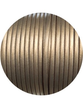 Cuir plat lisse de 3mm couleur bronze clair nacré en vente au cm