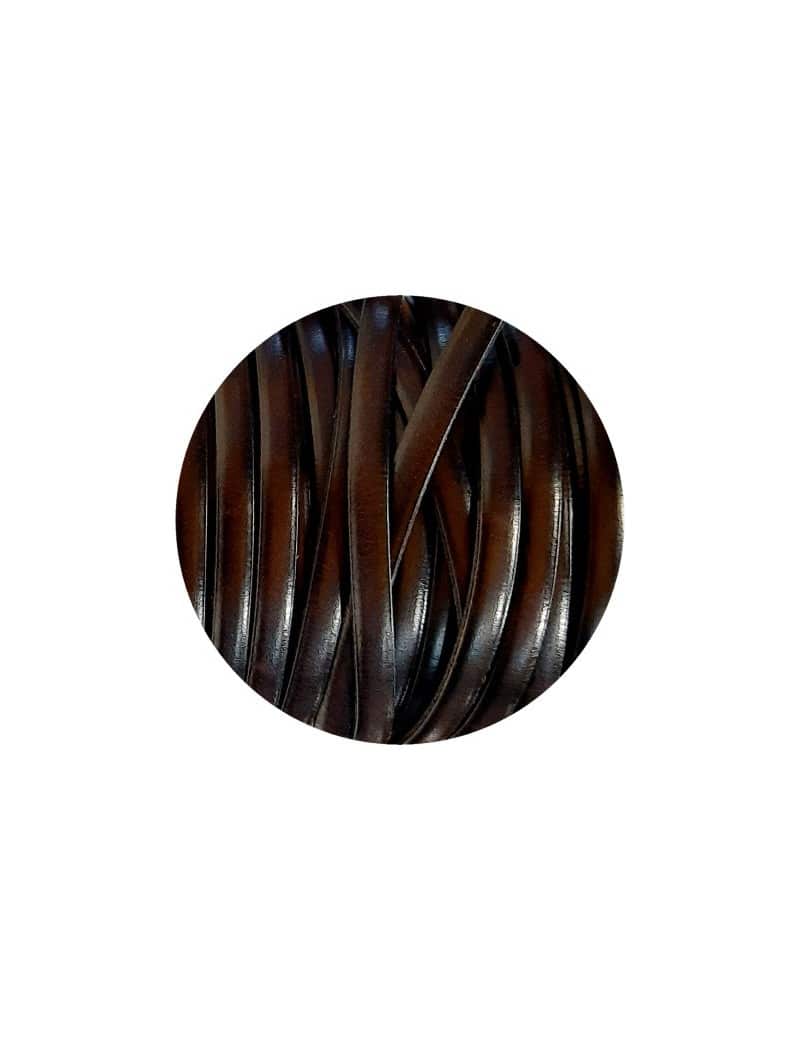 Cuir plat lisse de 5mm marron très foncé en vente au cm-Premium