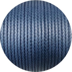 Cordon de coton cire rond de 3mm bleu pétrole-Italie