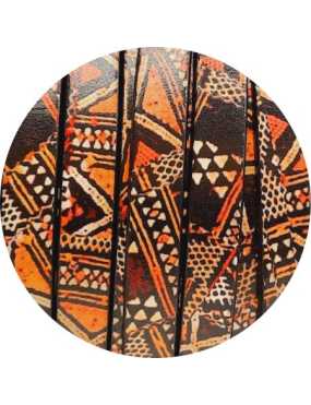 Cuir plat de 10mm fantaisie imprimé motifs africains en vente au cm