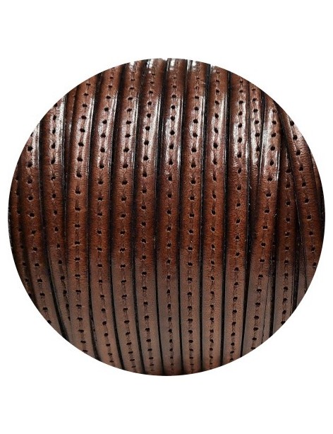 Cuir plat de 5mm marron marbré couture au ton en vente au cm-Premium