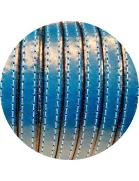 Cuir plat de 10mm space blue coutures au ton en vente au cm-Premium