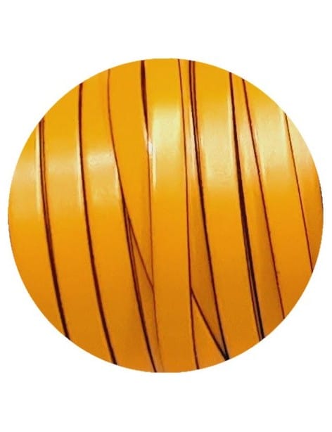 Cuir plat de 10mm jaune curry vendu au cm-Premium