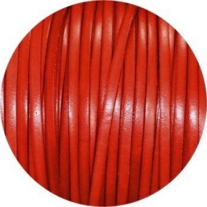 Cordon de cuir plat 5mm x 2mm un autre rouge-vente au cm-Premium