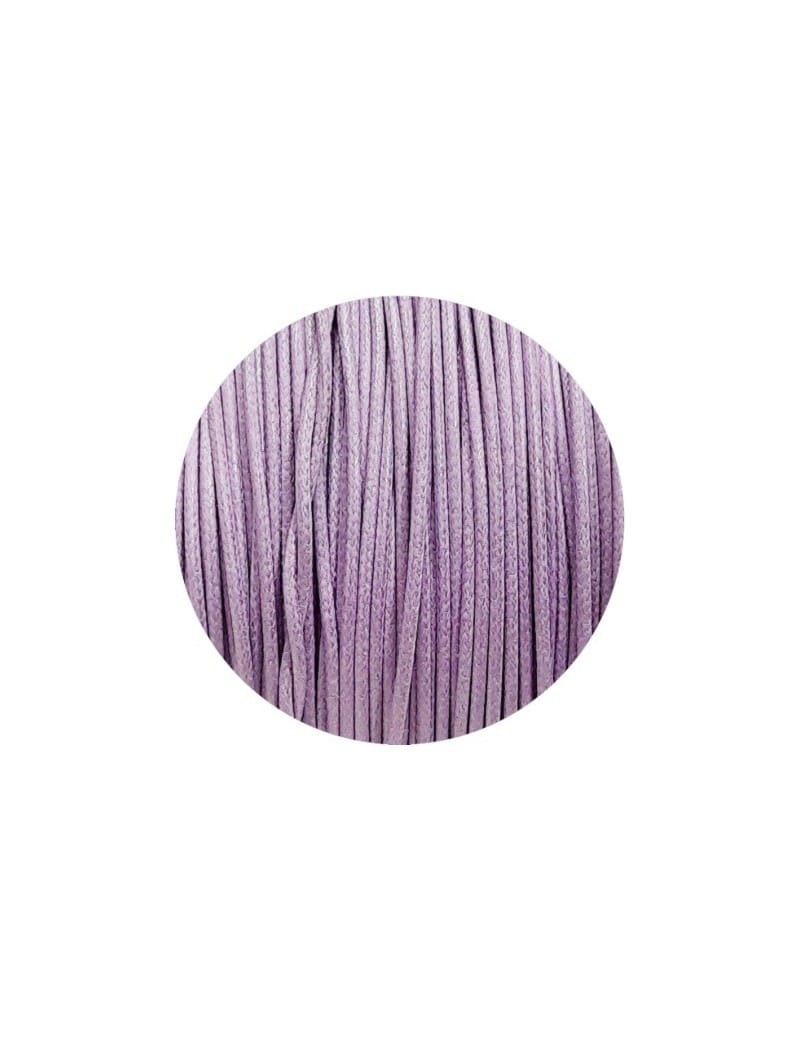Cordon de coton cire rond de 1mm lilas-Italie