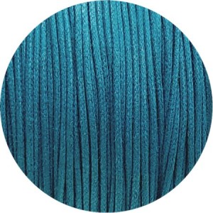 Cordon de coton cire rond de 1mm turquoise foncé-Italie