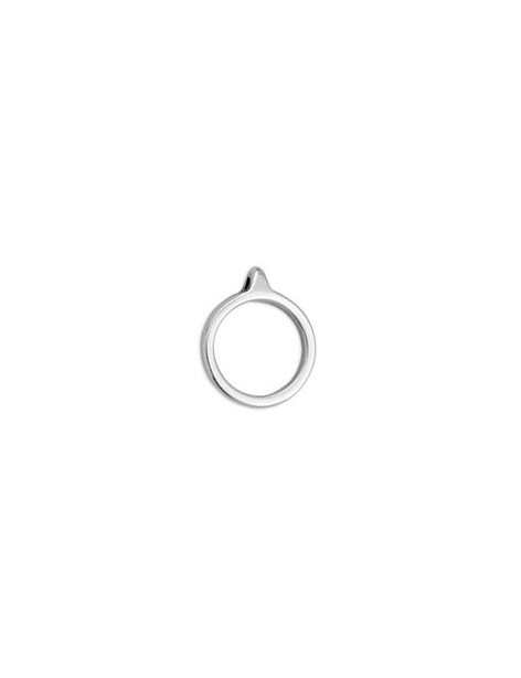 Pampille ronde lisse ajourée de 17mm en métal placage argent Pampille ronde lisse ajourée de 17mm en métal placage argent