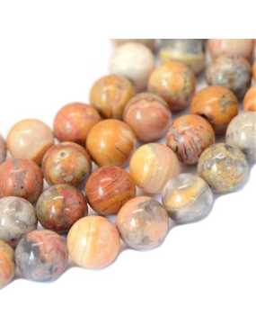 Fil de 95 perles rondes de 4mm en agate avec plusieurs tons