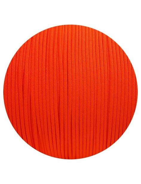 Cordon rond en polyester de 2.2mm orange fluo fabriqué en France