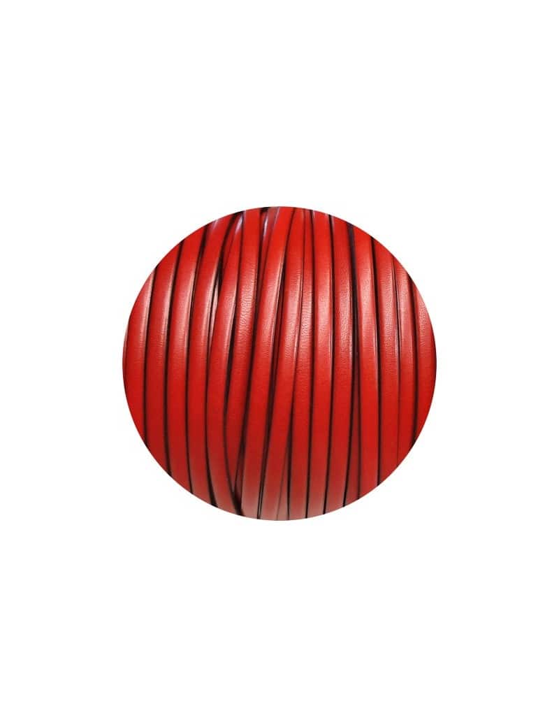 Cuir plat de 5mm de couleur rouge vendu à la coupe au mètre-Premium