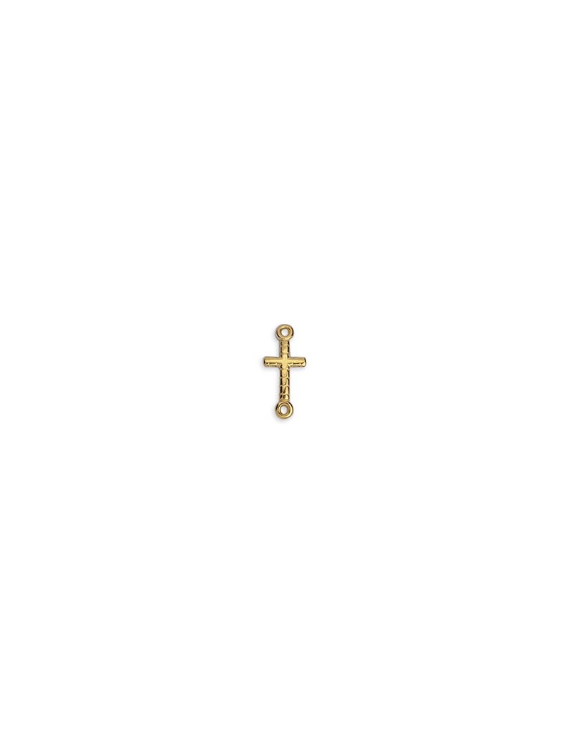 Intercalaire croix rainurée de 22mm en métal couleur or