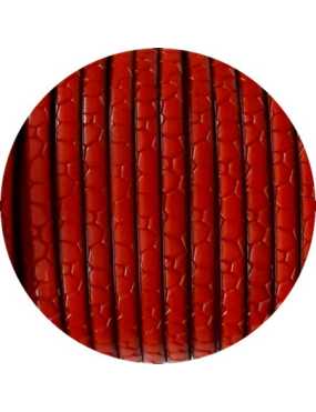 Cuir plat de 5mm fantaisie avec relief croco rouge en vente au cm