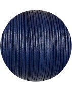 Cuir rond de 2mm bleu marine vif-Espagne-Premium