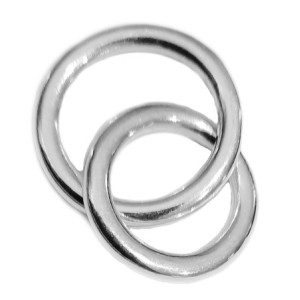 Intercalaire composé de 2 anneaux ronds entrelacés en plaqué argent 10 microns