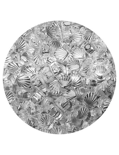 Perle Saint-Jacques de 10mm en zamak plaqué argent 10microns blanc brillant