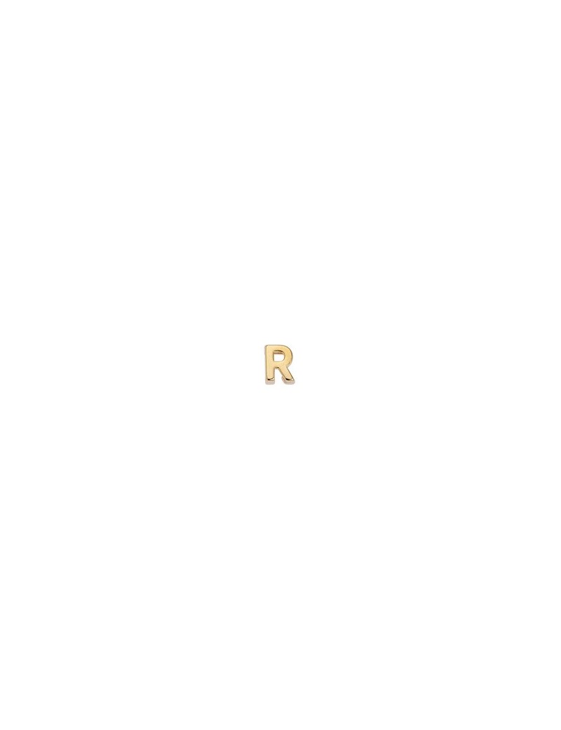 Passant lettre R couleur or pour cuir plat de 5mm