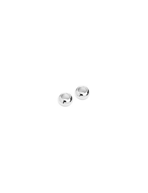 Poche de 10 perles rondes lisses pleines en laiton de 7mm plaqué argent 10microns Poche de 10 perles rondes lisses pleines en laiton de 7mm plaqué argent 10microns