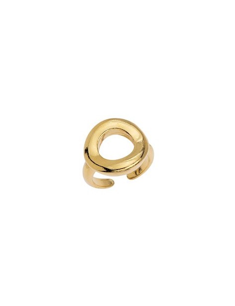 Bague anneau rond ajouré en métal couleur or