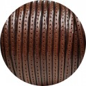 Cuir plat de 5mm marron marbré couture au ton vendu au mètre-Premium Cuir plat de 5mm marron marbré couture au ton vendu au mètre-Premium