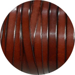 Cuir plat lisse de 10mm marron cacao vendu au cm-Premium