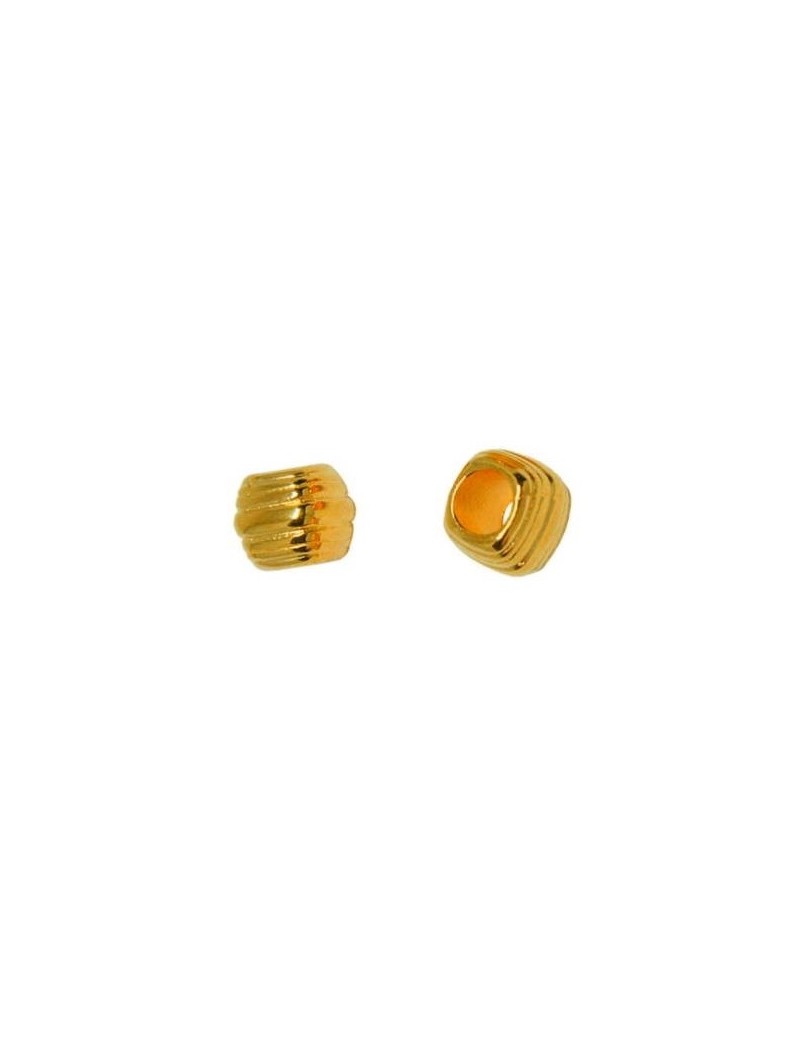 Perle de 8mm avec collerette et trou de 4mm couleur or