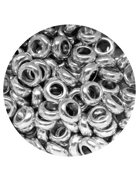 Poche de 100 anneaux ronds lisses couleur argent tibetain-6.8mm