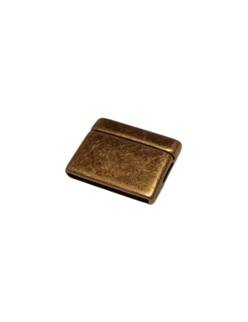 Fermoir magnétique lisse pour cuir plat de 25mm couleur bronze