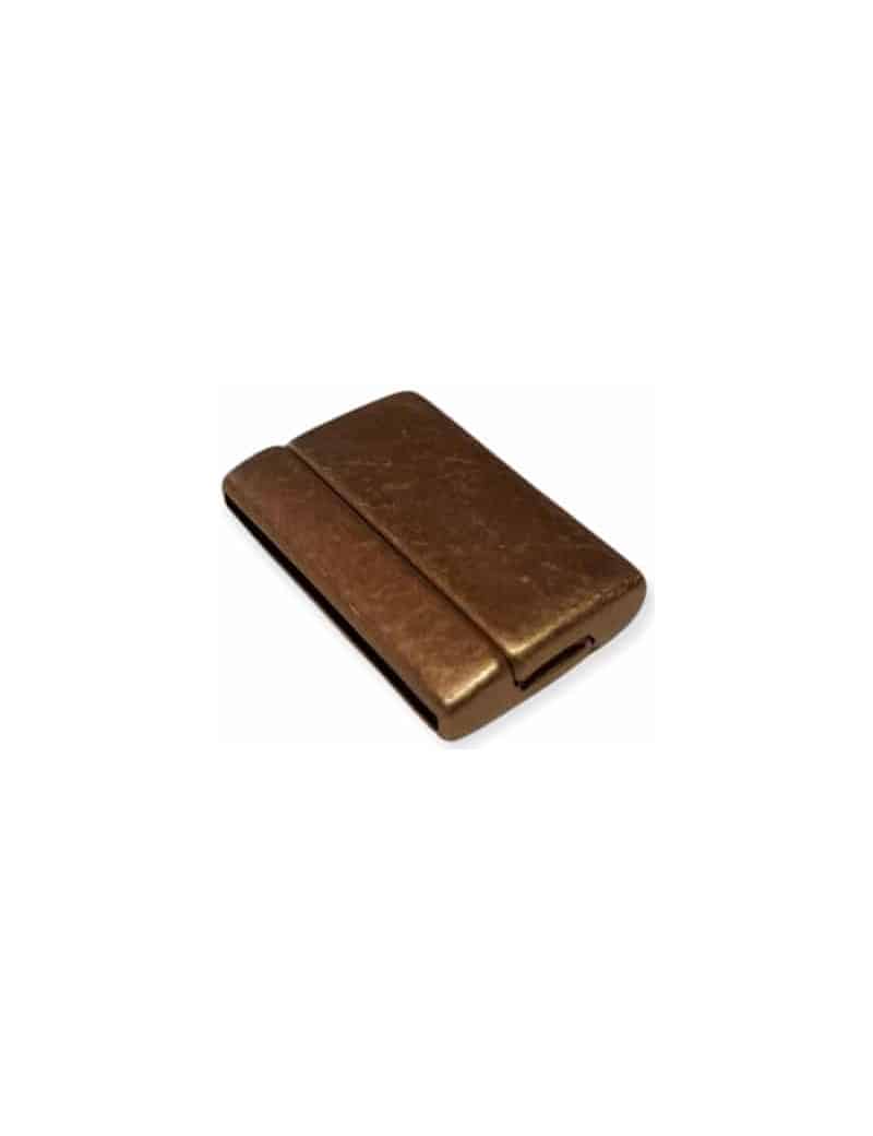 Fermoir magnétique lisse couleur bronze pour cuir plat de 30mm