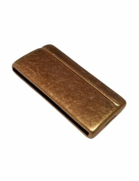Fermoir magnétique lisse bronze pour cuir plat de 40mm