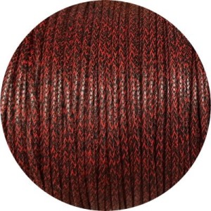 Cordon de coton cire rond de 1.8mm chiné gris rouge-Italie