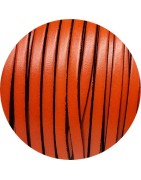 Cuir plat lisse de 5mm orange satiné en vente au cm