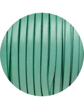 Cuir plat lisse de 5mm vert bleu pastel en vente au cm