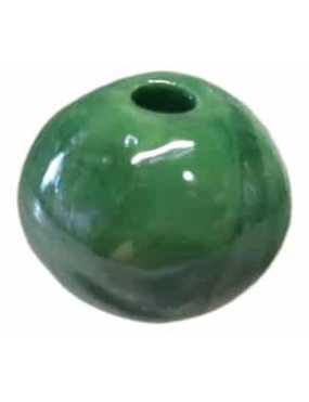 Perle ronde en céramique de 22mm verte
