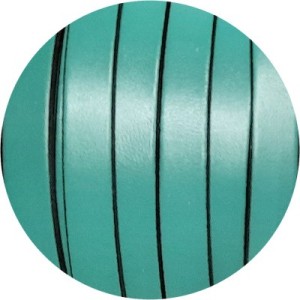 Cordon de cuir plat 10mm x 2mm vert bleu-vente au cm