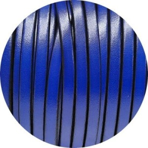 Cuir plat lisse de 5mm bleu électrique en vente au cm
