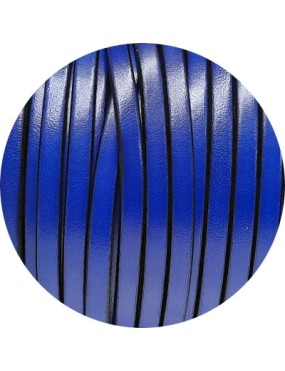Cuir plat lisse de 5mm bleu électrique en vente au cm