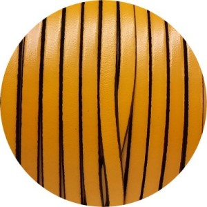 Cuir plat de 5mm moutarde satiné en vente au cm-Premium
