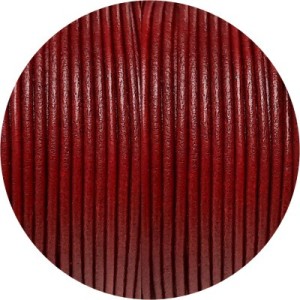 Cordon de cuir rond de couleur rouge-2mm-Espagne-Premium
