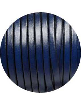 Cuir plat de 5mm de couleur bleu marine soutenu vendu au cm