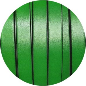 Cuir plat vert satiné de 10mm en vente au cm