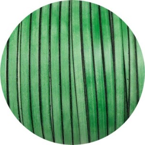 Cuir plat vintage marbré vert de 5mm en vente au cm