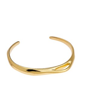 Bracelet type jonc ouvert de 63mm avec accroche couleur or